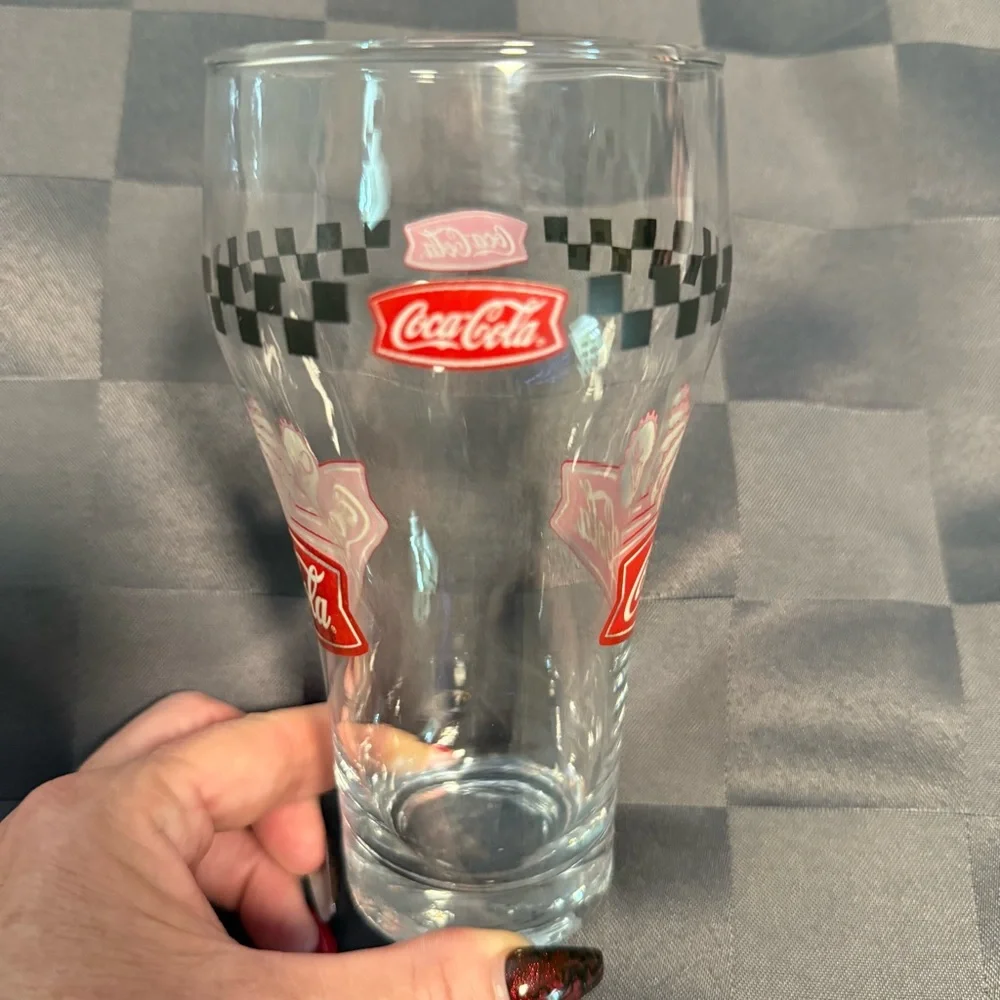 Coca Cola Bell Glass Retro Black‎ Checkered Coke Gibson 16 Oz Tumbler